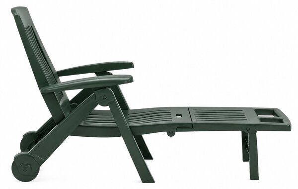 Zahradní lehátko ZIRCONE, 72×195×101 cm, tmavě zelená I.P.A.E-Progarden