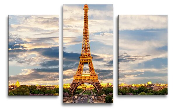 Sablio Obraz - 3-dílný Eiffel Tower 3 - 75x50 cm
