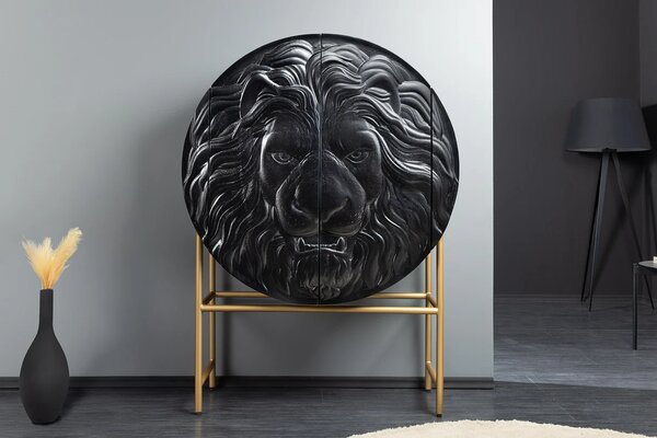 Vysoká komoda LION 140 CM černá masiv mango Nábytek | Úložné prostory | Komody | Vysoké