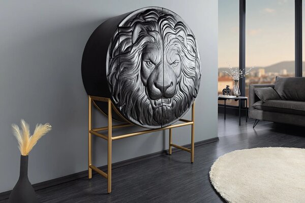 Vysoká komoda LION 140 CM černá masiv mango Nábytek | Úložné prostory | Komody | Vysoké