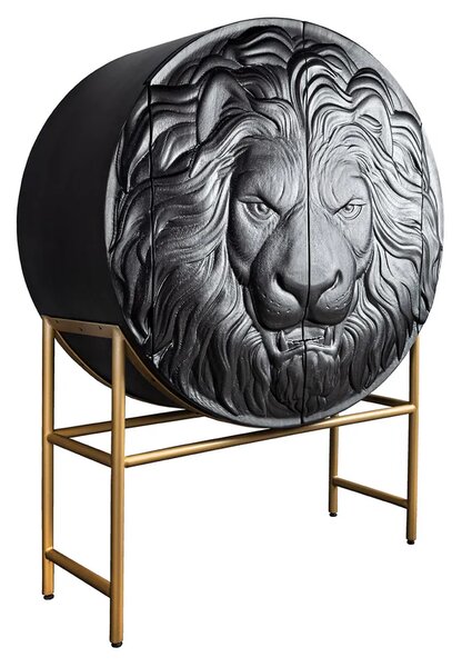Vysoká komoda LION 140 CM černá masiv mango Nábytek | Úložné prostory | Komody | Vysoké