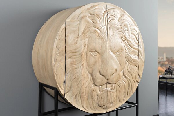 Vysoká komoda LION 140 CM bílá masiv mango Nábytek | Úložné prostory | Komody | Vysoké
