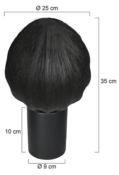 Mexlite Stolní lampa Bloeba, černá, Ø 25 cm, len/kov, Černá, Obývací pokoj / jídelna, Textil / tkanina / hedvábí