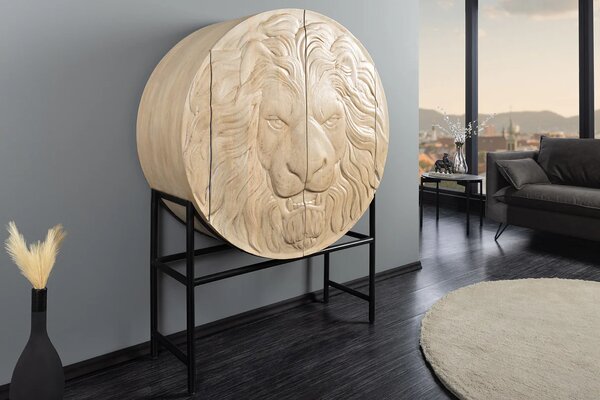 Vysoká komoda LION 140 CM bílá masiv mango Nábytek | Úložné prostory | Komody | Vysoké