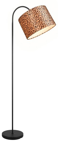 Reality Leuchten Stojací lampa Pardina hnědá skvrnitá/černá výška 207 cm kov, Hnědá / rez, Obývací pokoj / jídelna, kov, Moderní, stojací lampa