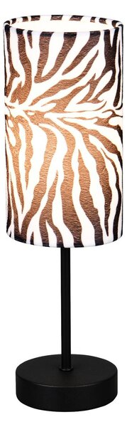 Reality Leuchten Stolní lampa Zebara, černá a bílá, výška 37 cm, kov, Černá, Obývací pokoj / jídelna, kov, Moderní