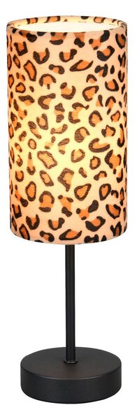 Reality Leuchten Stolní lampa Pardina hnědá skvrnitá/černá výška 37 cm kov, Hnědá / rez, Obývací pokoj / jídelna, kov, Moderní
