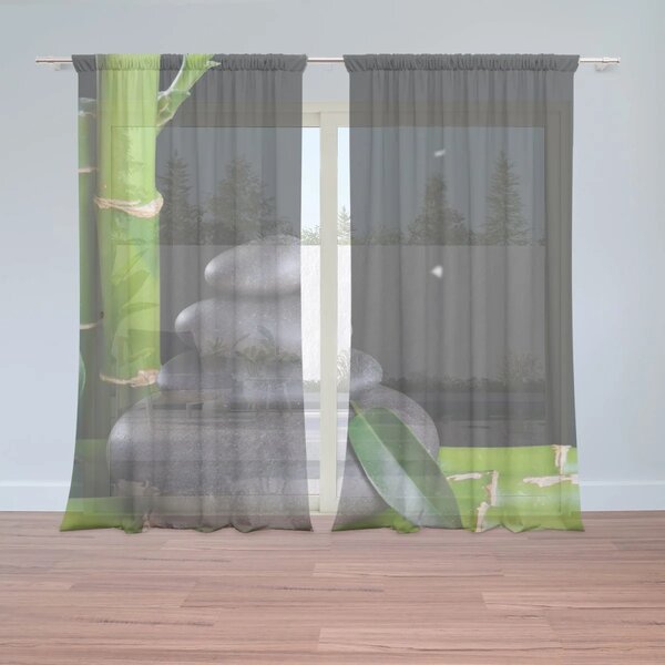 Sablio Záclony Bambus a kameny: 2ks 150x250cm
