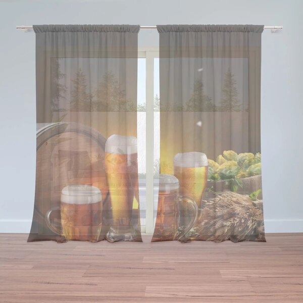 Sablio Záclony Sklenice s pivem: 2ks 150x250cm