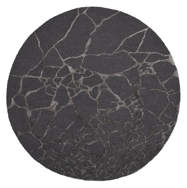 Linie Design Kulatý koberec Marmo Charcoal Rozměr: Ø 170 cm
