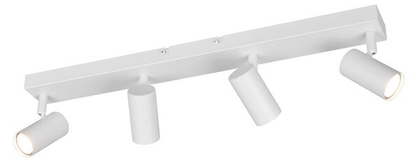 Reality Leuchten Bodovka Taryn, matná bílá, délka 62 cm, 4-křídlá, Mini-GU10, stmívatelný, Bílá / opál, Obývací pokoj / jídelna, kov, Moderní, Stropní půlkruhové světlo s prostorem