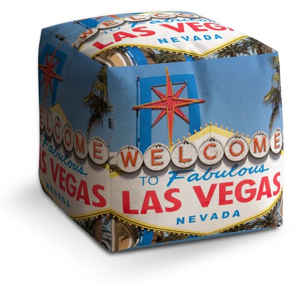 Sablio Taburet Cube Welcome to Las Vegas - 40x40x40 cm