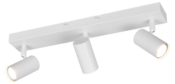 Reality Leuchten Bodovka Taryn, matná bílá, délka 45 cm, 3-křídlový, GU10, stmívatelný, Bílá / opál, Obývací pokoj / jídelna, kov, Moderní, Stropní půlkruhové světlo s prostorem