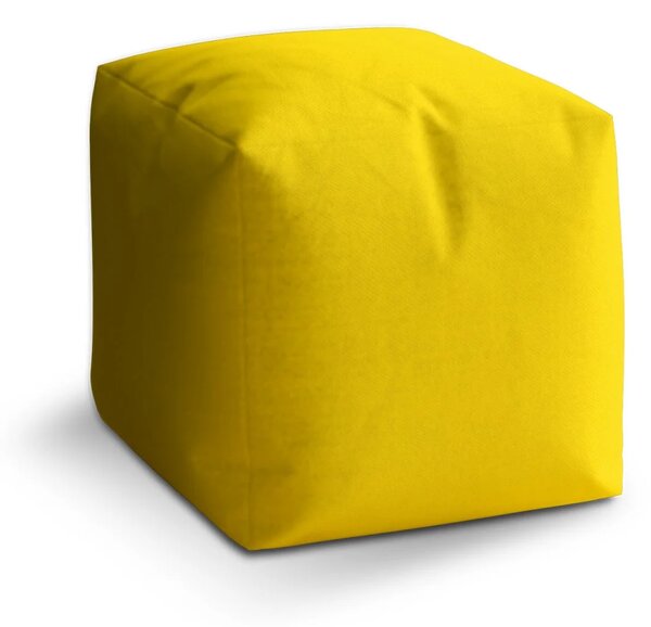 Sablio Taburet Cube Žlutá - 40x40x40 cm