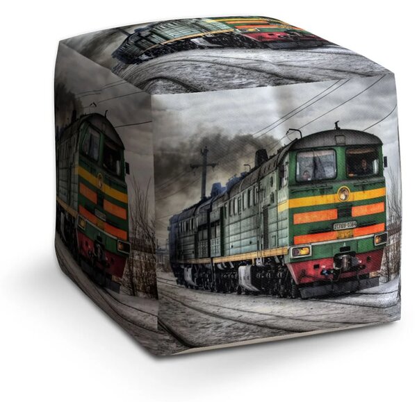 Sablio Taburet Cube Lokomotiva - 40x40x40 cm
