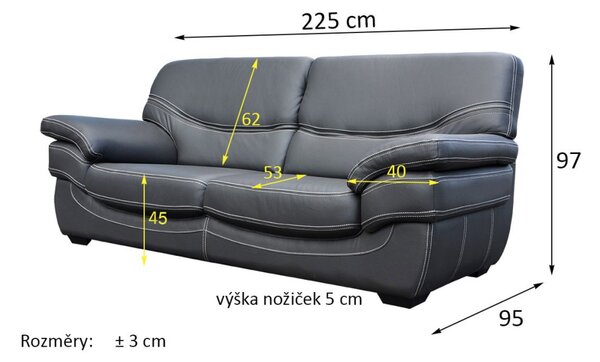 Kožená pohovka Genua 3M