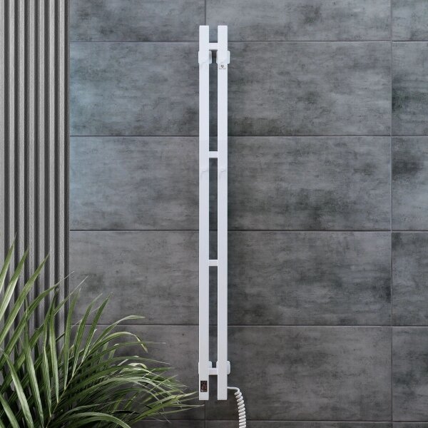 Elektrický sušák na ručníky s termostatem SILOUETTE 106W 150x9cm bílá pravá