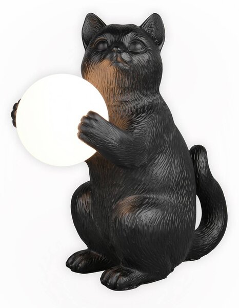 Reality Leuchten Stolní lampa Gatio, černá, výška 30 cm, umělá pryskyřice, G9, Černá, Obývací pokoj / jídelna, Plast, Young lifestyle