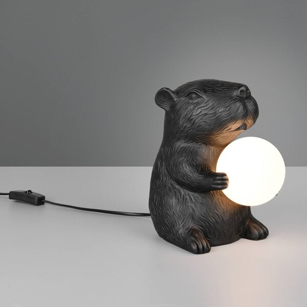 Reality Leuchten Stolní lampa Capi, černá, výška 25 cm, umělá pryskyřice, G9, Černá, Obývací pokoj / jídelna, Plast, Young lifestyle
