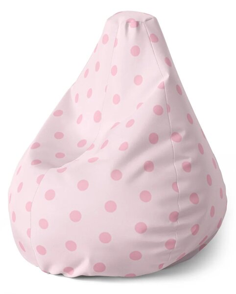 Sablio Sedací vak Pear Růžové puntíky - 70 x 95 x 15 cm