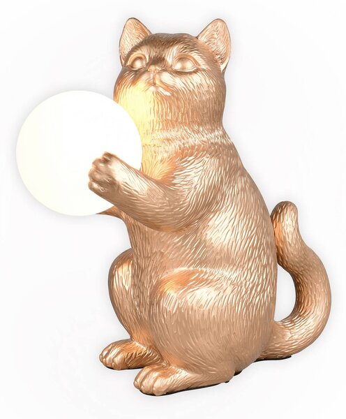 Reality Leuchten Stolní lampa Gatio, zlatá barva, výška 30 cm, umělá pryskyřice, G9, Mosaz / zlato, Obývací pokoj / jídelna, Plast, Young lifestyle