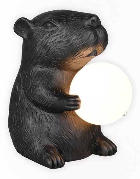 Reality Leuchten Stolní lampa Capi, černá, výška 25 cm, umělá pryskyřice, G9, Černá, Obývací pokoj / jídelna, Plast, Young lifestyle