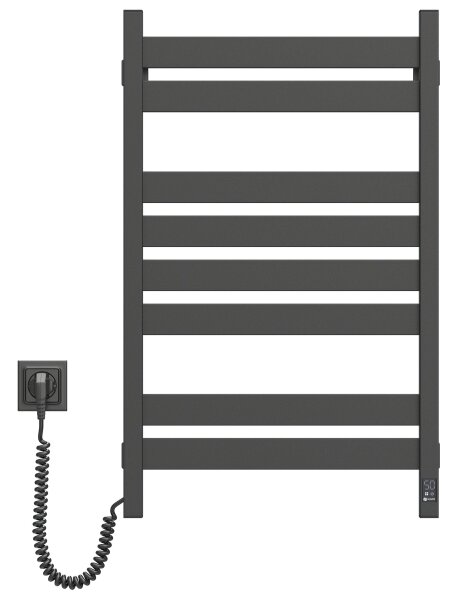 Elektrický sušák na ručníky s termostatem LARGO 168W 80x50 cm černá levá