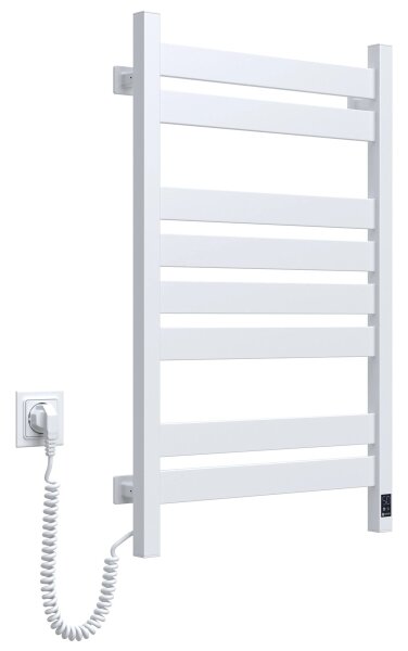 Elektrický sušák na ručníky s termostatem LARGO 168W 80x50 cm bílá levá