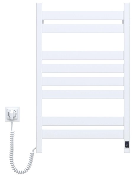 Elektrický sušák na ručníky s termostatem LARGO 168W 80x50 cm bílá levá