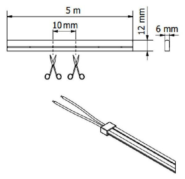 GTV led páska 500 cm 12 W LD-NF-12V6X12-65-NE