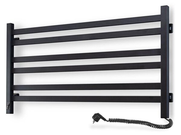 Elektrický sušák na ručníky s termostatem AVANGARD 181W 50x90 cm černá pravá