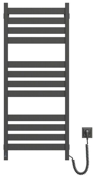 Koupelnový žebříkový radiátor s termostatem LARGO 256W 120x50 cm černá pravá
