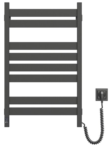 Elektrický sušák na ručníky s termostatem LARGO 168W 80x50 cm černá pravá