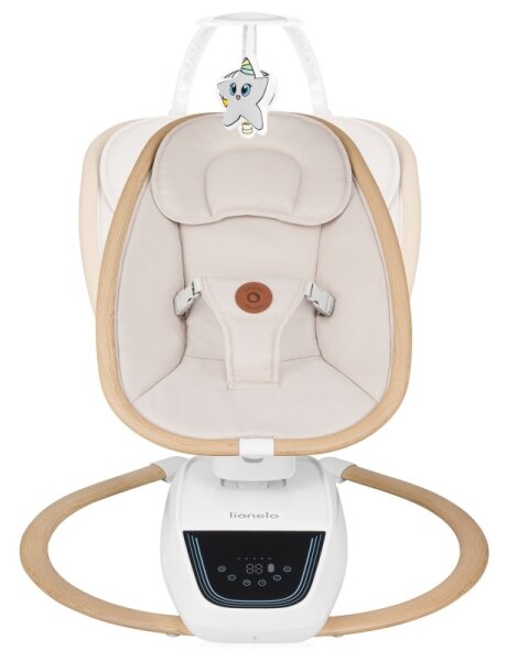 Lionelo - Dětské houpátko s melodií OLIVIA Beige Natural + dálkové ovládání