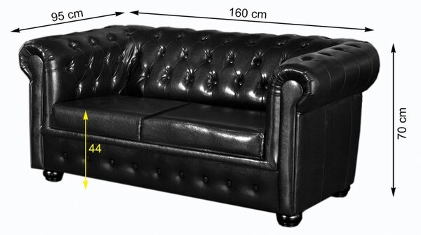 Pohovka Chesterfield Bis 2M Antique Black
