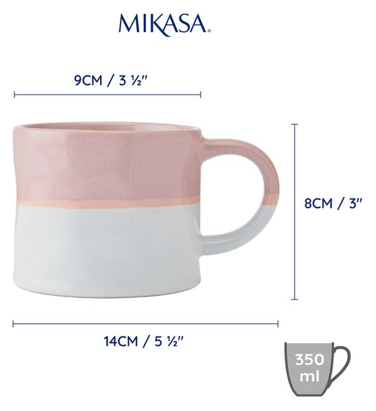 Hrnek Mikasa Ombre 350 ml růžovo bílý MKMUG05