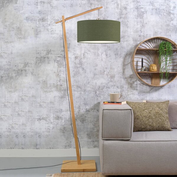 Good & Mojo GOOD MOJO Andes stojací lampa, zelená/přírodní, Světlé dřevo, Obývací pokoj / jídelna, Bambus, Design
