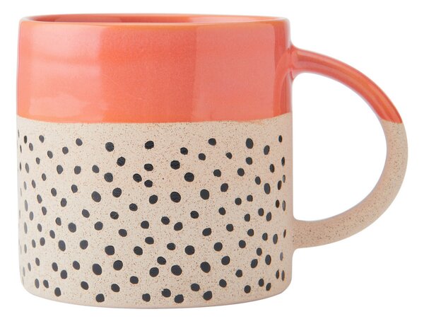 Hrnek Mikasa 390 ml oranžovo-krémový s puntíkovým dekorem, kamenina MKMUG25