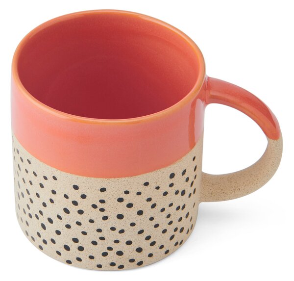 Hrnek Mikasa 390 ml oranžovo-krémový s puntíkovým dekorem, kamenina MKMUG25