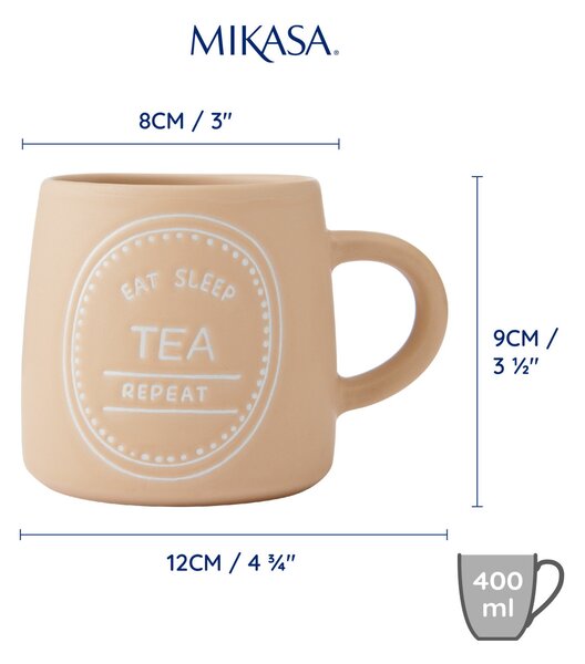 Hrnek Mikasa 400 ml na čaj, cihlový, kamenina MKMUG18