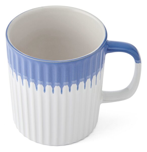 Hrnek Mikasa 410 ml se modro bílým s reliéfem, kamenina MKMUG22