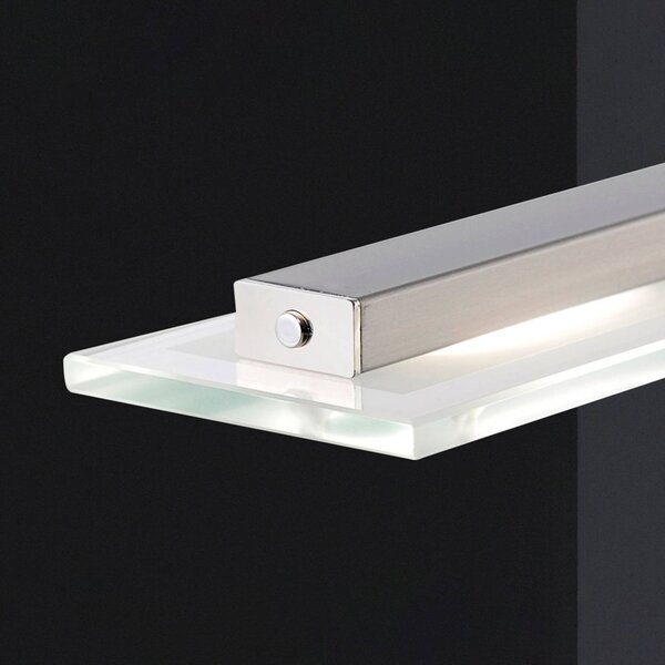 FISCHER & HONSEL Závěsné svítidlo LED Tenso, nikl, 64 cm, kov, stmívač, stmívatelný, Hliník / šedá / zinek, Obývací pokoj / jídelna, kov, Moderní