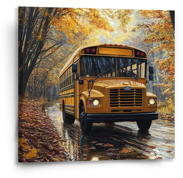 Sablio Obraz Žlutý školní autobus - 50x50 cm