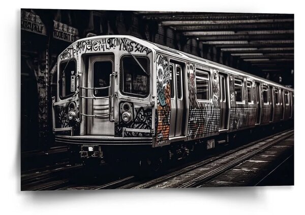 Sablio Obraz Městské metro s graffiti - 120x80 cm