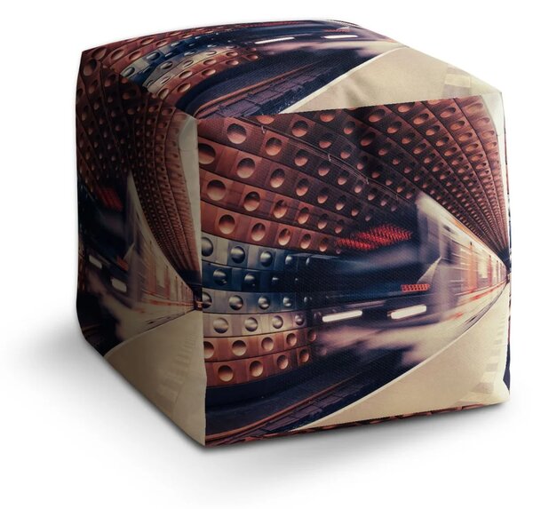Sablio Taburet Cube Metro v barevné stanici - 40x40x40 cm