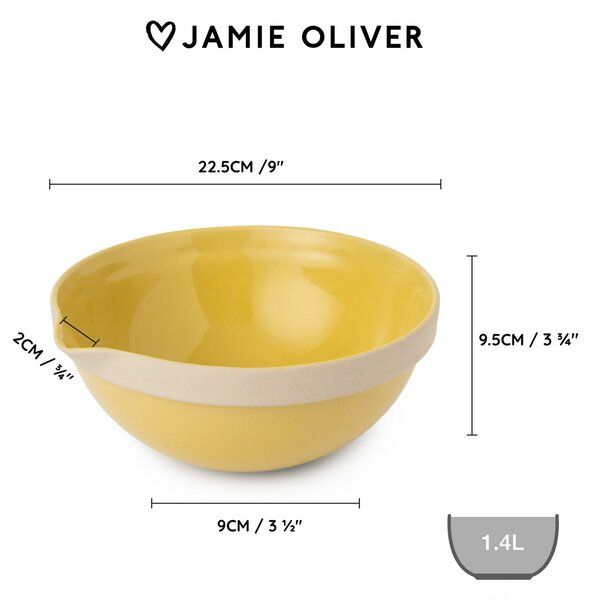 Mísa 22 cm Jamie Oliver Big Love Everyday 1,4 l , žlutá kamenina JOBLMIXBOWL22