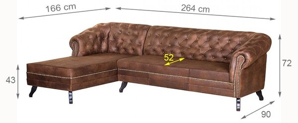 Rohová sedací souprava Chesterfield Bristol