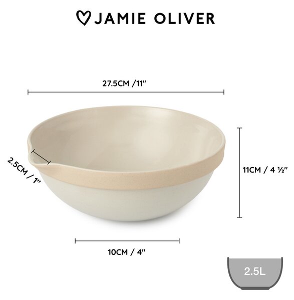 Mísa 27 cm Jamie Oliver Big Love Everyday 2,5 l , béžová kamenina JOBLMIXBOWL27