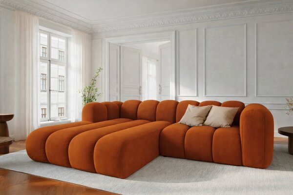 -25 % Dny MOMENTI– Micadoni Sametová rohová pohovka Lupine 228 cm, levá