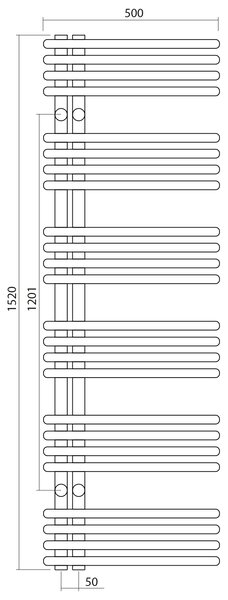 Sapho Sapho, NYMPHA topné těleso 500x1520mm, chrom, LLN152